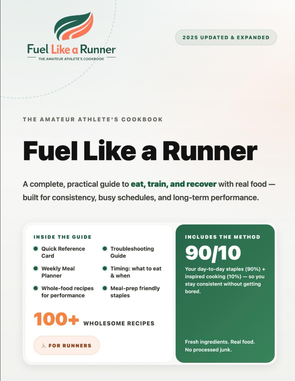 Fuel Like a Runner: The Amateur Athlete's Cookbook — 100+ Whole-Food Recipes, Meal Plans & the 90/10 Method for Endurance Performance