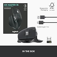 Vista 10 de Logitech MX Master 3S Ratón Inalámbrico Edición Estándar con Receptor USB Logi Bolt, Desplazamiento Ultrarrápido, Ergo, 8K DPI, Seguimiento