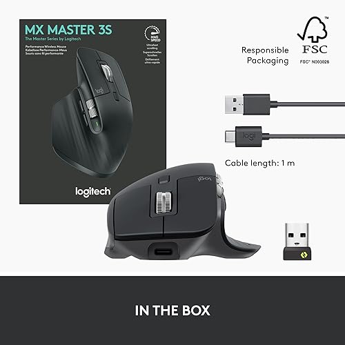 Miniatura 10 de Logitech MX Master 3S Ratón Inalámbrico Edición Estándar con Receptor USB Logi Bolt, Desplazamiento Ultrarrápido, Ergo, 8K DPI, Seguimiento en
