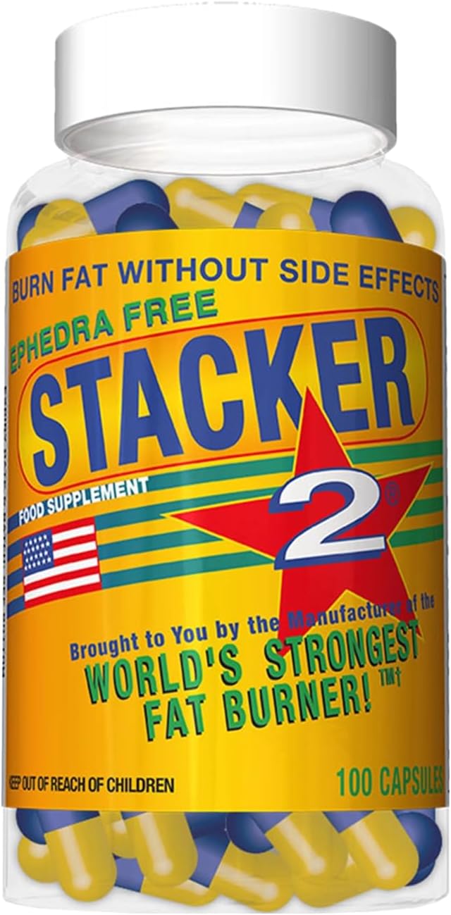 Stacker 2 Fat Burner Capsules, Ephedra Free, 100-Count Bottle