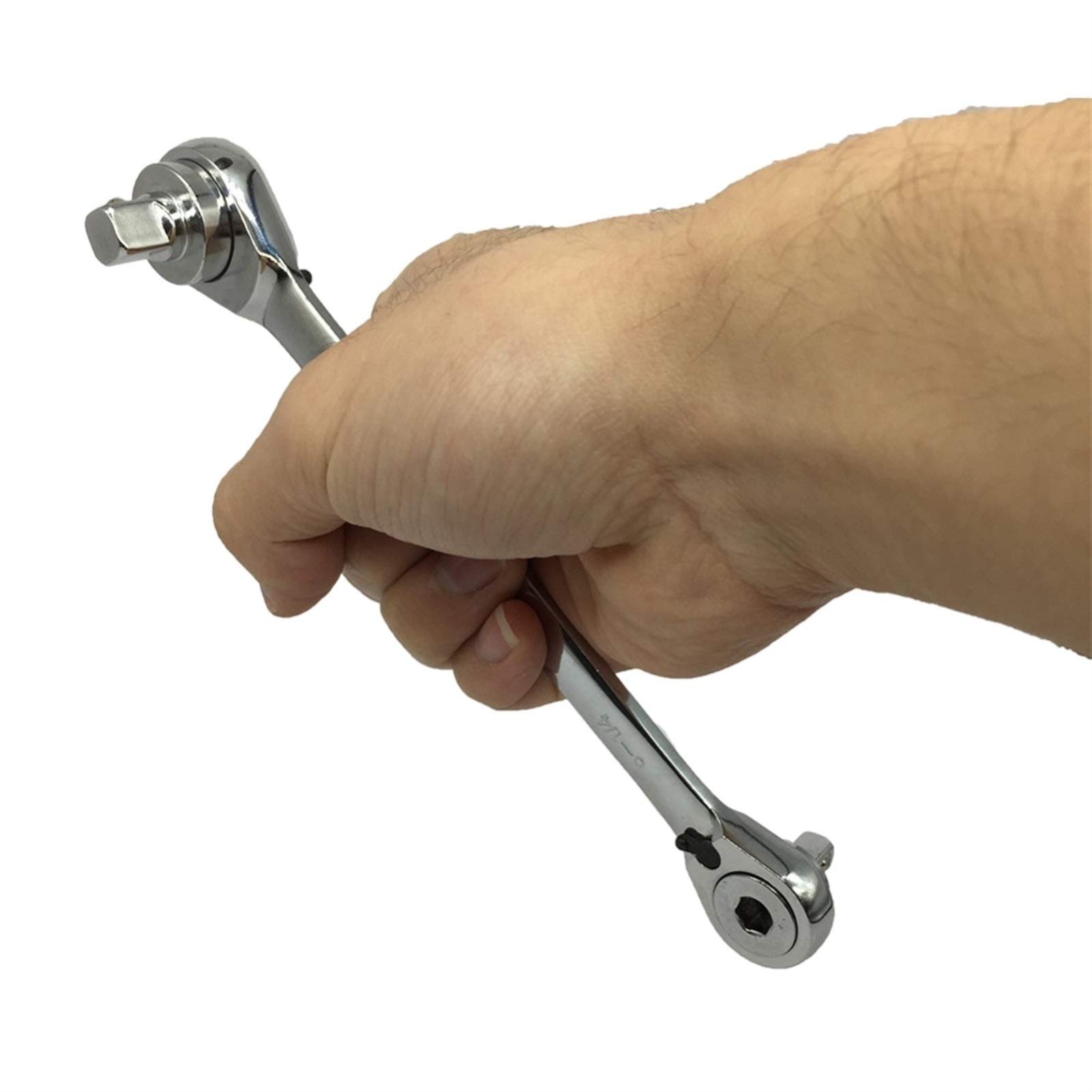 Klucze, klucze, klucz grzechotkowy 2 w 1 Klucz nasadowy 1/4" 3/8" Uniwersalny, dwustronny, dwustronny ze stali chromowo-wanadowej 180 mm Powszechnie używane narzędzia dla majsterkowiczów są solidne i