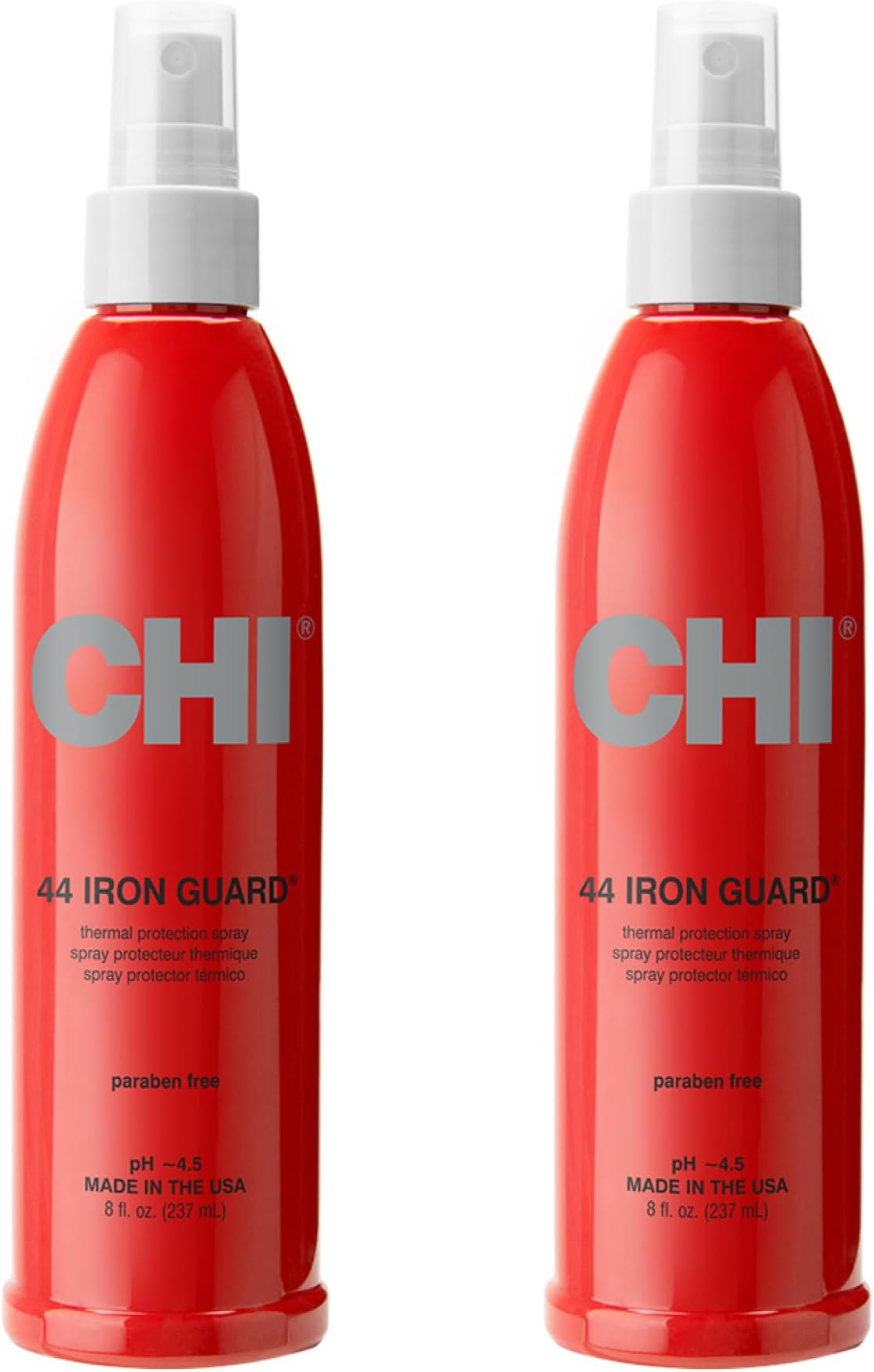 CHI 44 Iron Guard Thermal Protection Spray, Nourishing Formula Helps Resist Heat Damage to Hair & Tame Frizz, Clear, 8 Oz, Pack of 2