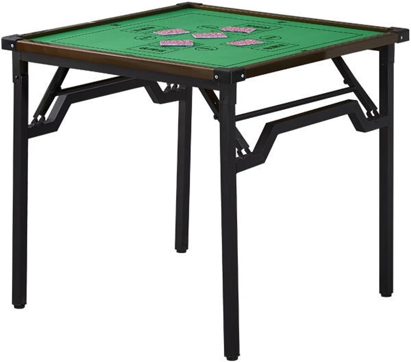 Folding Mahjong Table,34" Foldable Mahjong Table with Green Playing Surface,Portable Majong Table for Mahjong,Domino,Poker,Card Game(Size:30.7 * 30.7 * 29.5in)