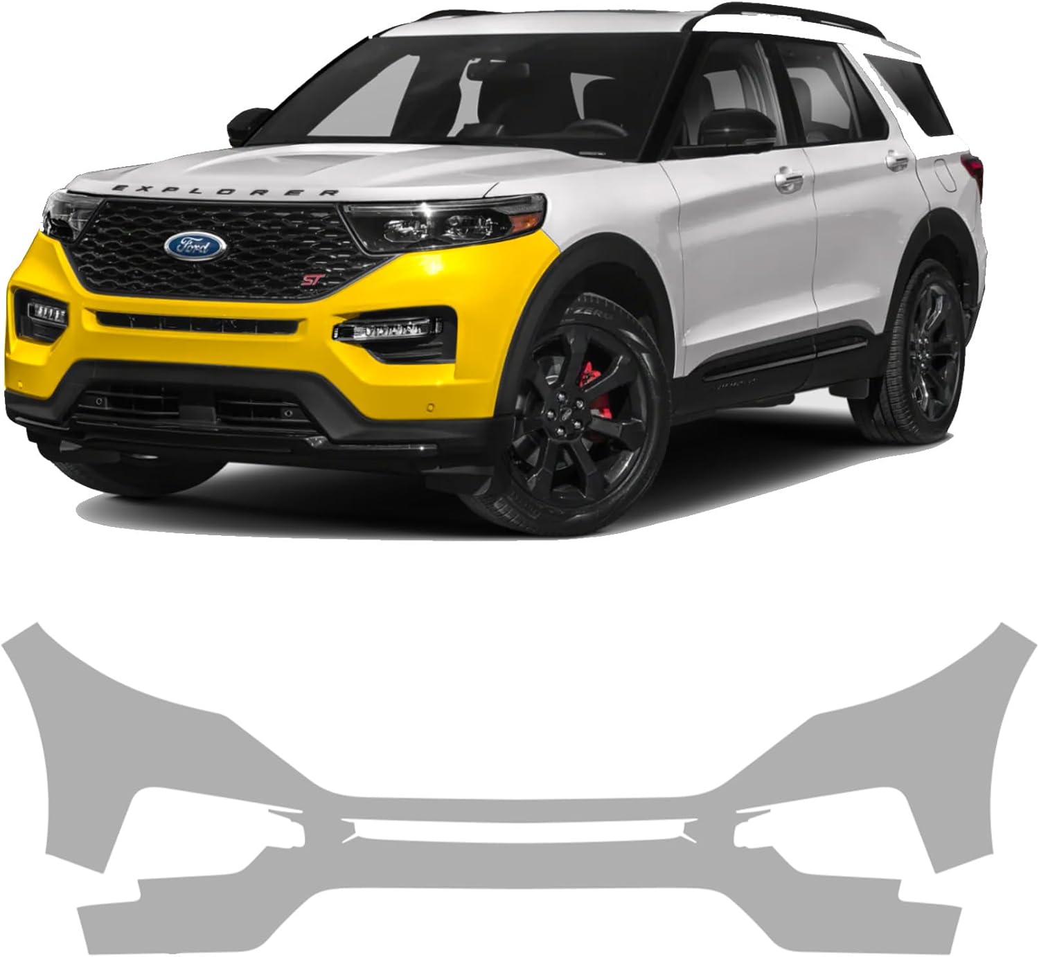 Precut Paint Protection Film for 2020-2024 Ford Explorer Front Bumper (with Sensors)