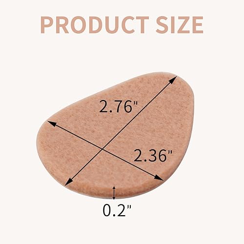 Miniatura 2 de Almohadilla metatarsiana, cojín de bola de fieltro, 12 piezas de insertos de zapatos en forma de durazno – Alivia el dolor del neuroma de