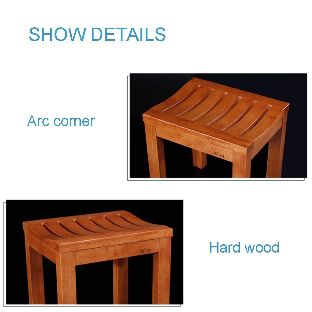 Taburetes de baño, Silla de Ducha Impermeable de Madera de Caucho | Ayuda para el baño | Seguridad Antideslizante para bañeras | para discapacitados, Personas Mayores, bariátrica,4