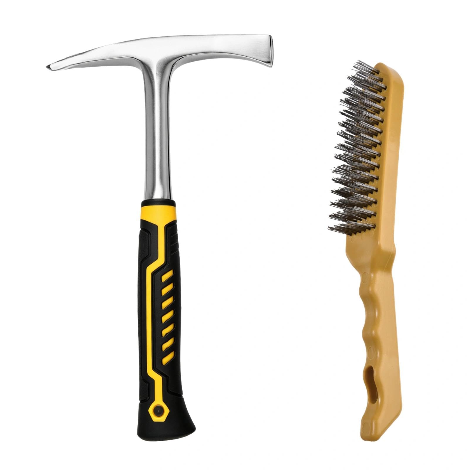 Marteau à débiner et brosse de soudure LEONTOOL avec manche antidérapant
