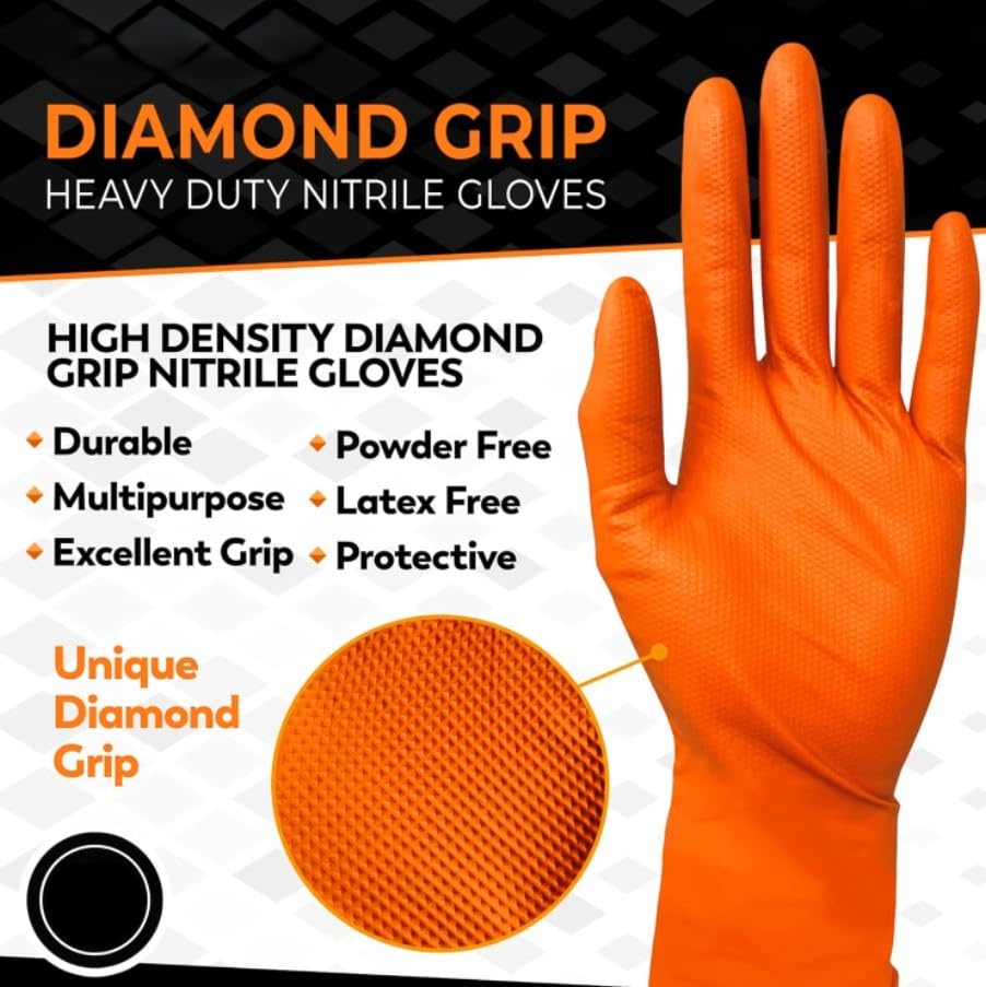 Sterimax Powerhold Heavy Duty Diamond Cut Powder Free Disposable Gloves Box of 100 (Medium) - Image 4