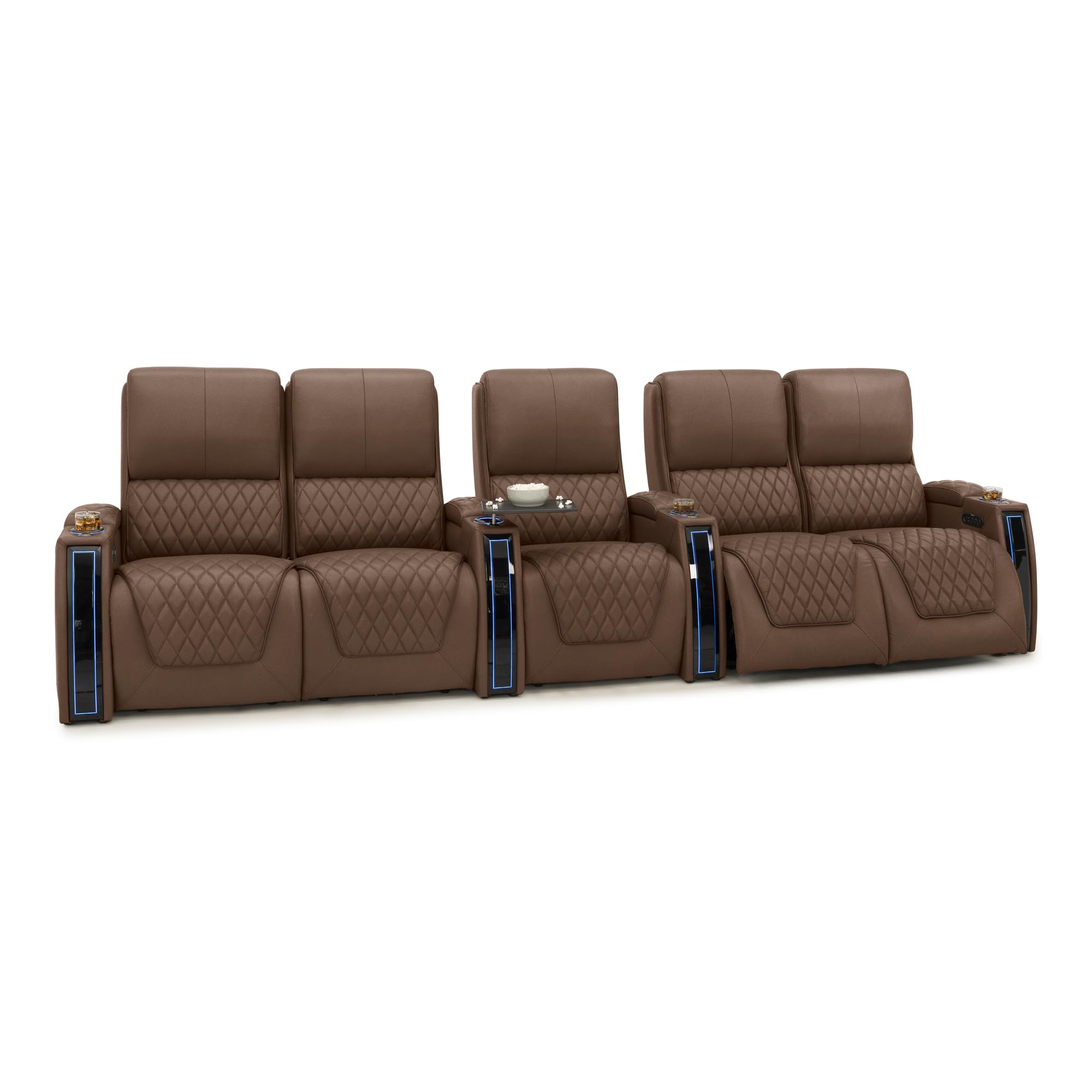 Seatcraft Apex Home Theater Seating Tobacco Row of 5 Dual Loveseats