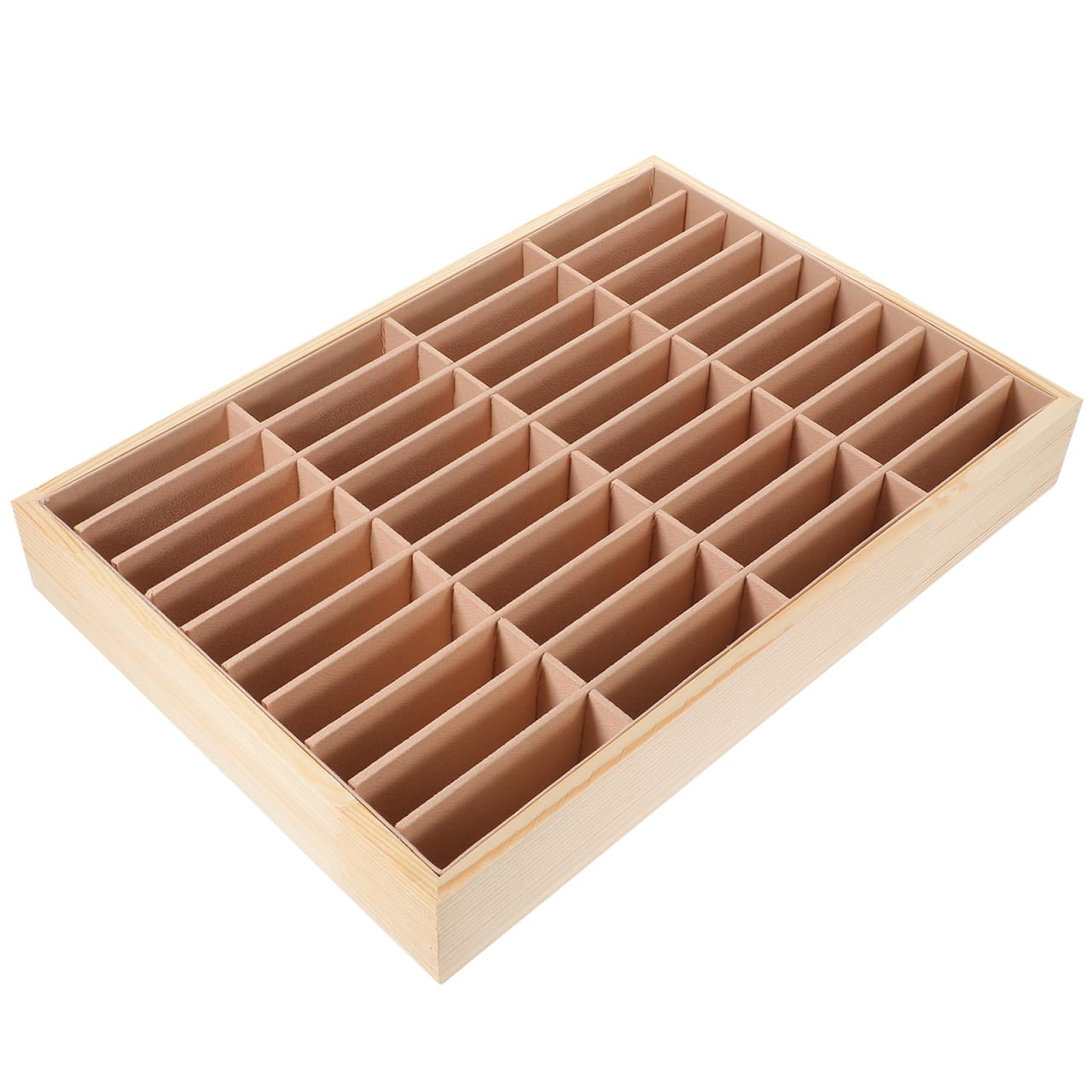 PRETYZOOM Boîte de Rangement pour 40 Téléphones Portables, Casier en Bois avec Doublure Douce Anti-Rayures, Idéal pour Salle de Classe, Bureau et Réunion