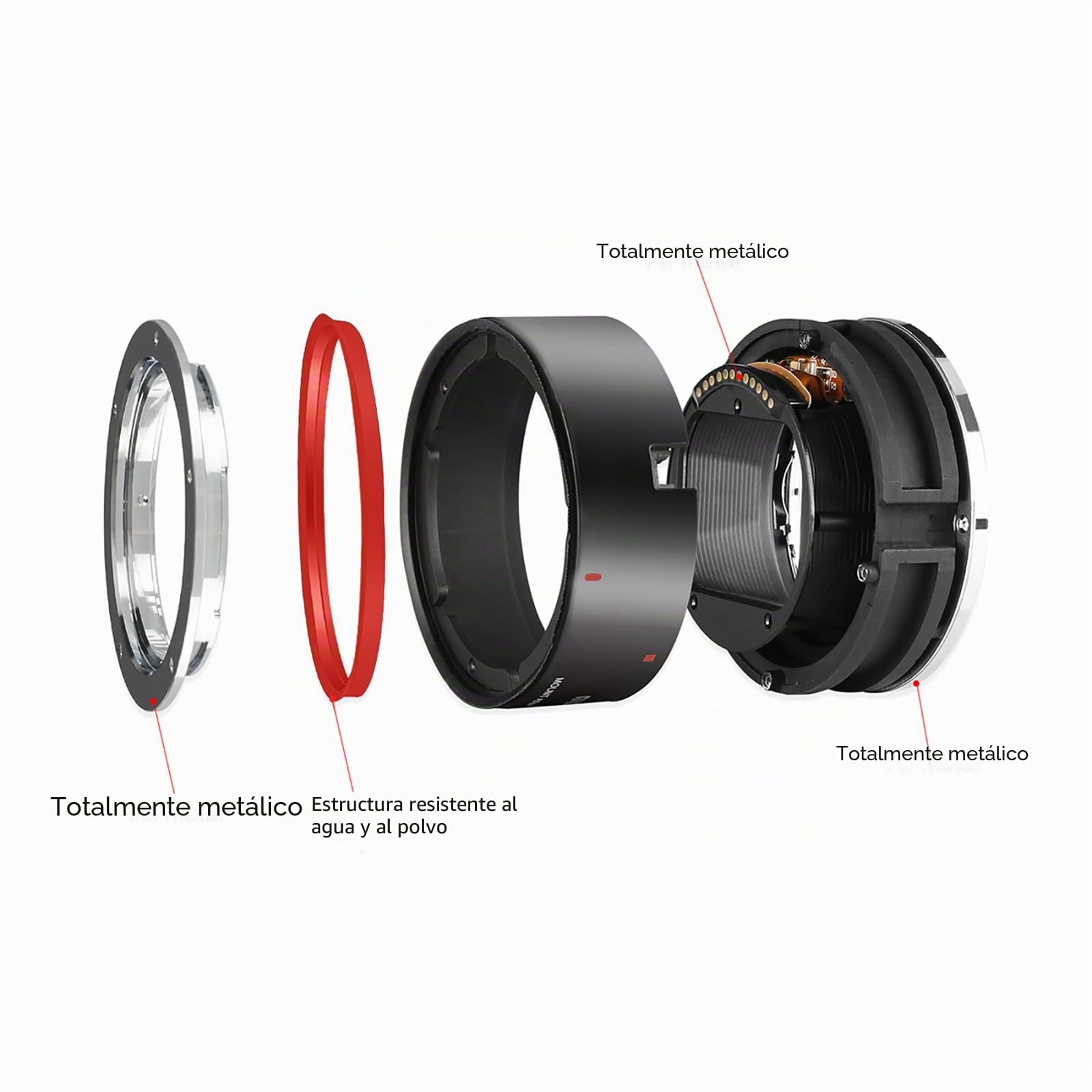 Meike MK-EFTR-A - Adaptador de Lente de Metal EF-EOSR Convertidor de Montaje de Enfoque automático para Lentes Canon EF/EF-S a cámaras EOS-R EOS-RP R5 R6 C70 y Red Komodo