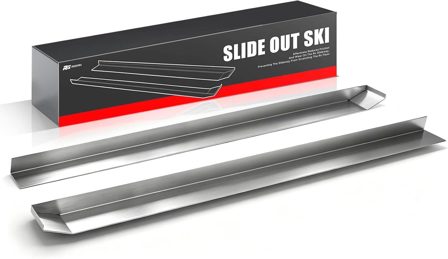 Rogierra Stainless Steel RV Slide-Out Ski Set – 2‑Piece