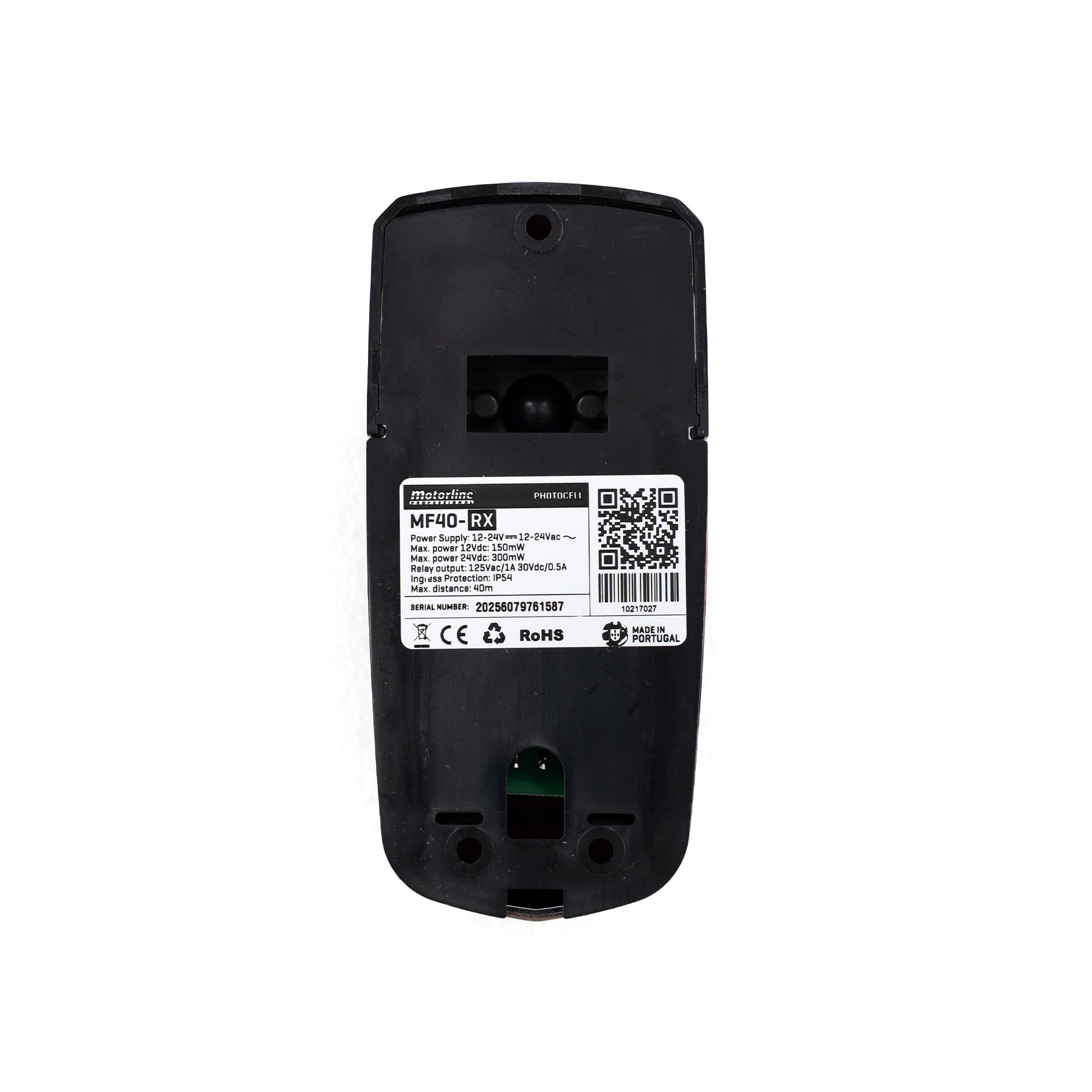 MOTORLINE Fotocélulas de seguridad MF40LED con luz intermitente integrada y alcance hasta 40 m, alimentación 12/24 V CA/CC para la detección precisa de obstáculos en sistemas de automatización
