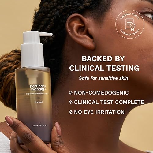 Miniatura 3 de HARUHARU Wonder Aceite limpiador de humedad de arroz negro y gel limpiador suave 5.5 Set de doble limpieza