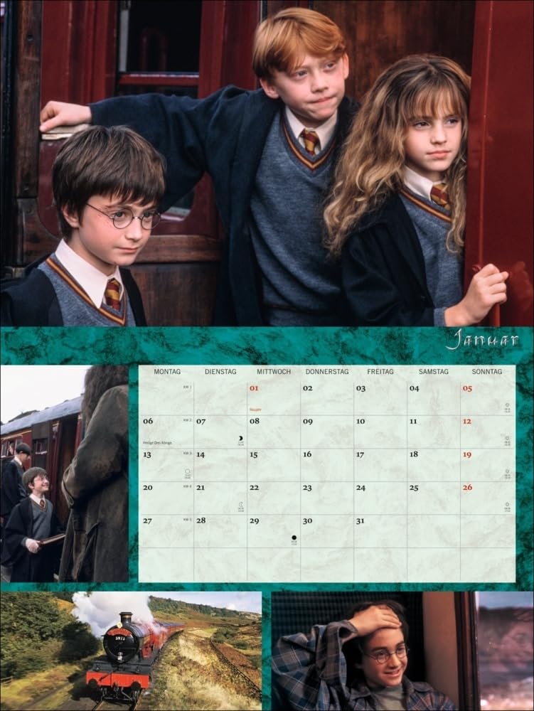 Harry Potter Broschur XL Kalender 2025: Wandkalender mit fesselnden Filmszenen aus den Harry Potter-Filmen. Broschürenkalender 2025 mit Poster zum Heraustrennen.