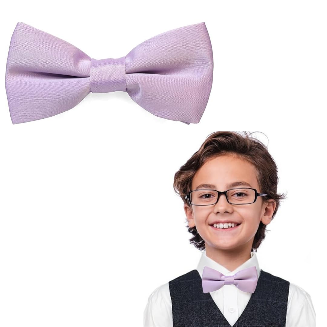 The Tie Company Boys Lilac The Tie Co™ Kids Bow Tie – Pre-Tied & Adjustable Plain Bow Tie For & Girls, Premium Range, Formal & Party Wear Accessory (Lilac)