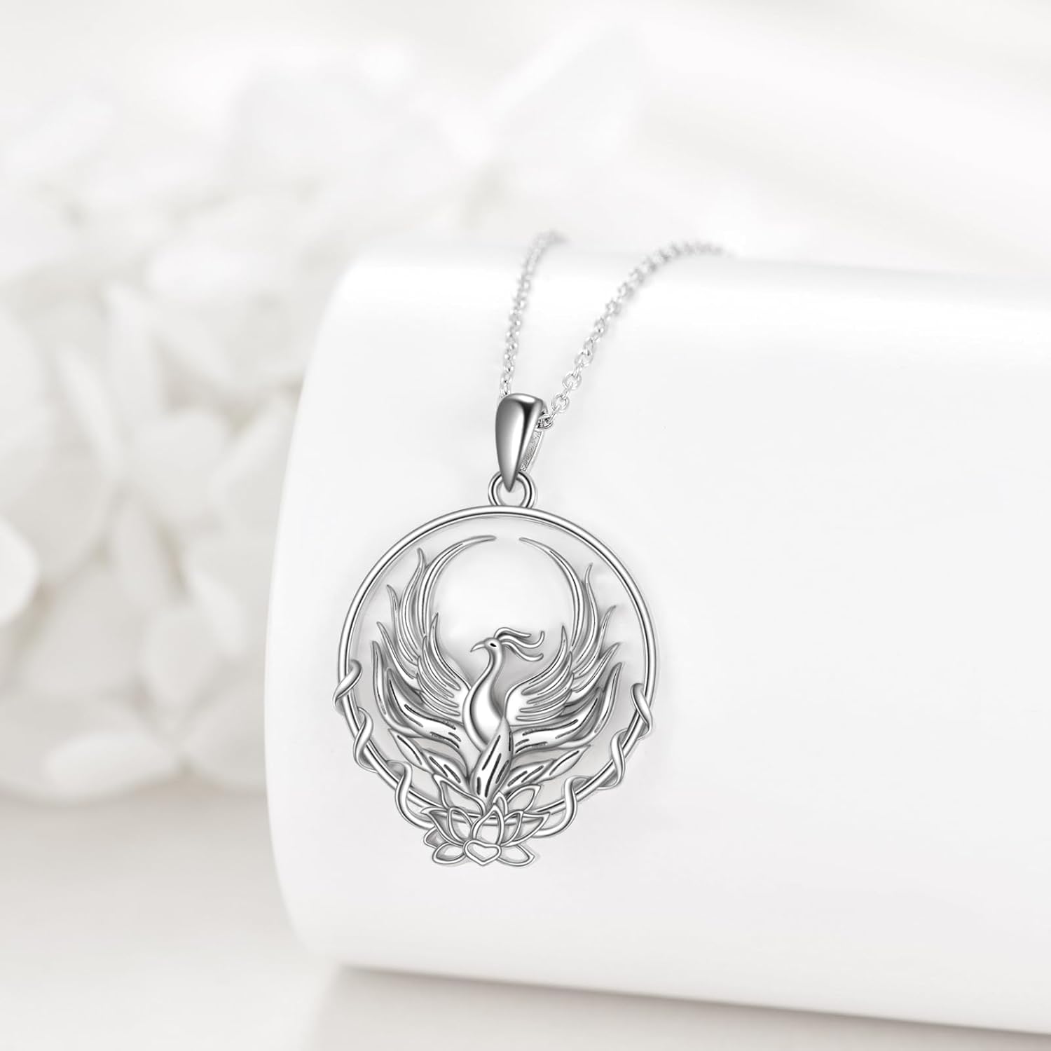 YFN Phoenix Necklace Sterling Silver Lotus Phoenix Jewelry For Women Men Phoenix Pendant Phoenix Gifts For Birthday New Beginnings Gift - Image 3