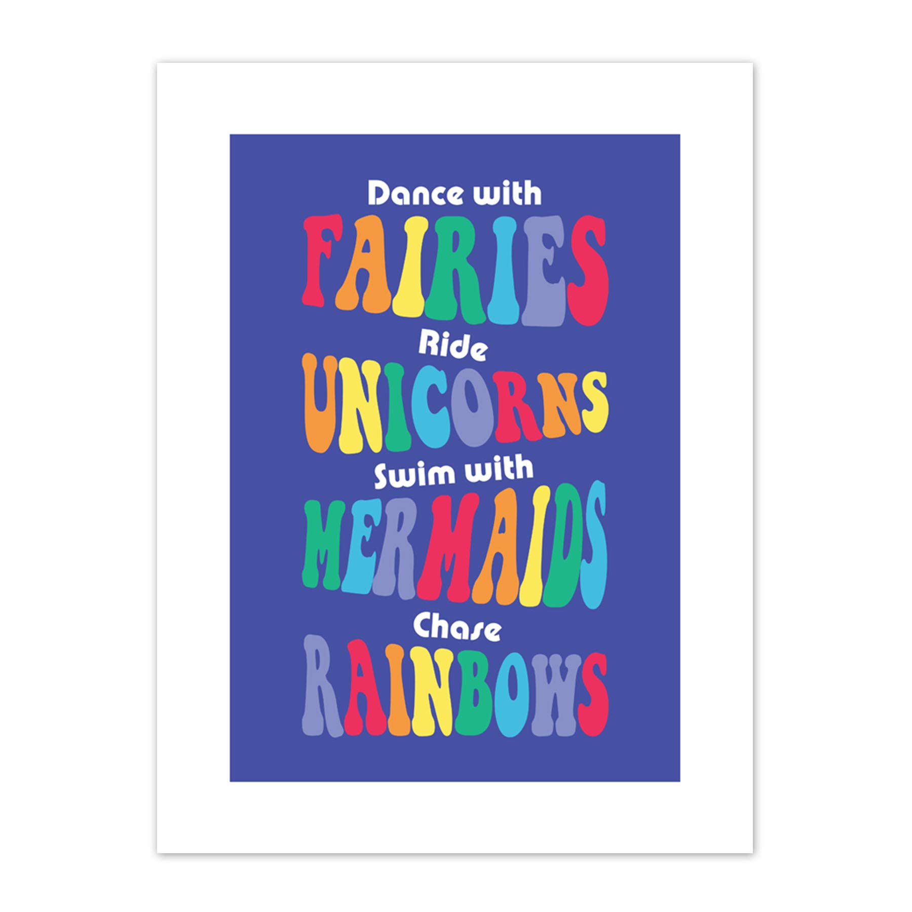 Fairies Unicorns Mermaids Rainbows Canvas Wall Art Print