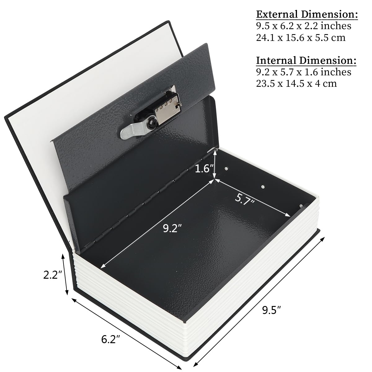 Caja fuerte para libro de diversiones, con cerradura de combinación, Decaller caja de seguridad oculta de forma de diccionario, 7.2" x 4.6" x 2.2"
