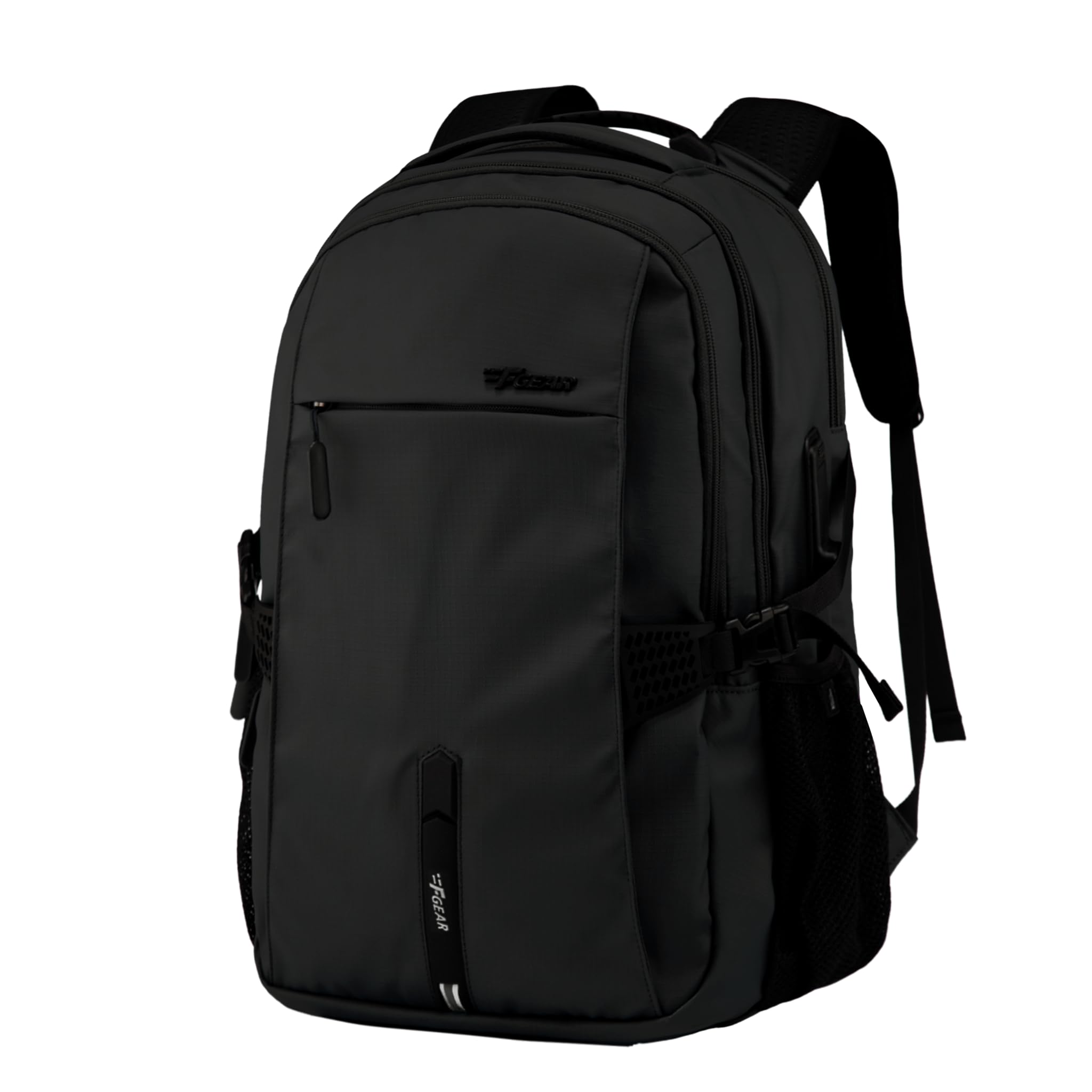 Amalfi Black 30L Laptop Backpack|3 Spacious Compartments for Easy Organisation|17", USB Charging Port, Sternum, Hip Strap, Luggage Strap|Water-Resistant Backpack for College, Office, Travel Use-image-31