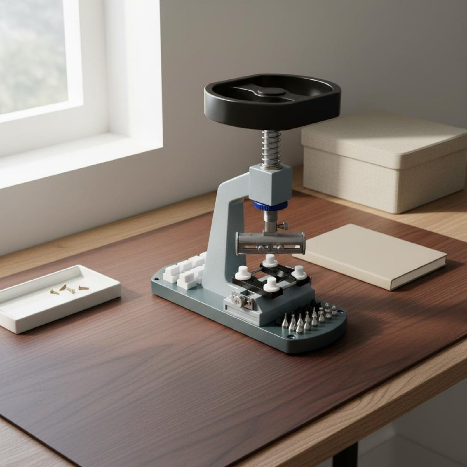 Abridor de Fondos de Reloj Quitafondos de Caja Soporte con Guía Puntas Compatibles con Múltiples Formas Control de Presión Preciso Metal Resistente