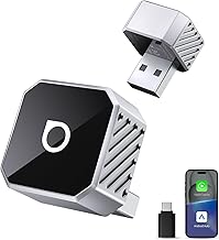 OTTOCAST Mini Pot 2025 2 in 1 Wireless Adapter for CarPlay and Android Auto, Compatible with iOS 10+/Android 11+ and 2016 Onwards Car, Plug & Play, USB-A/Type-C, OTA Upgrade, Silver