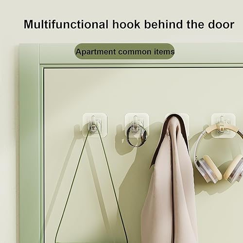 Miniatura 11 de Paquete de 8 ganchos invisibles para llaves para pared, soporte adhesivo transparente, bolsos, sombreros, toallas y más, sujeción fuerte sin