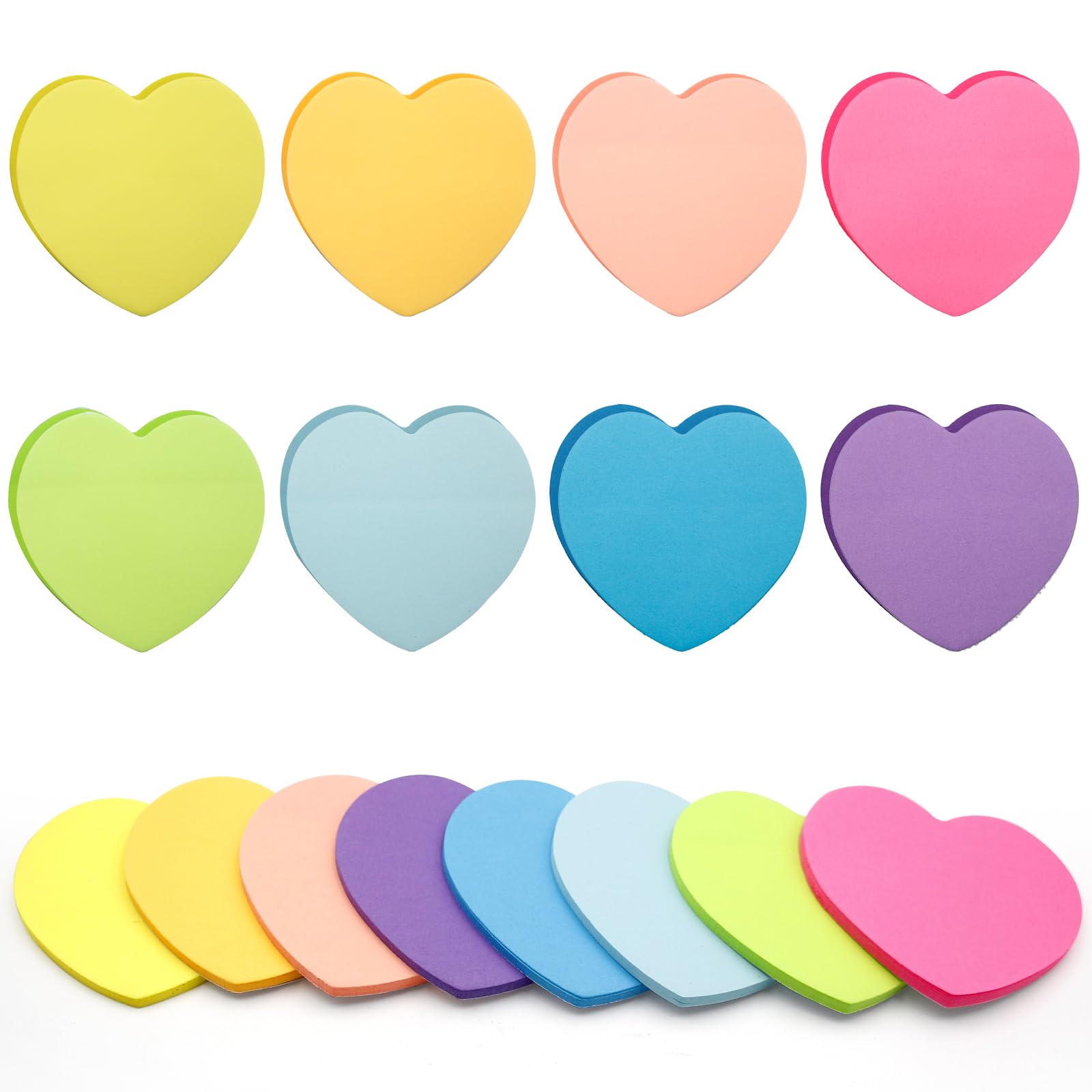 240 Sheets Sticky Notes,Heart Shaped Post it Notes,70 x 70 mm Eight Colors Sticky Notes,mall Sticky Notess for Writing in Text Books,School,Office