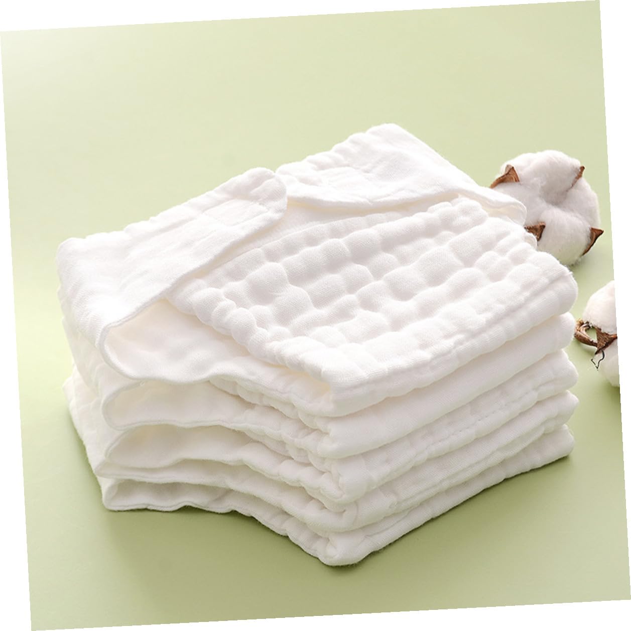 Forros de Pañales de Algodón para Bebés, 5 Piezas, Blanco, M