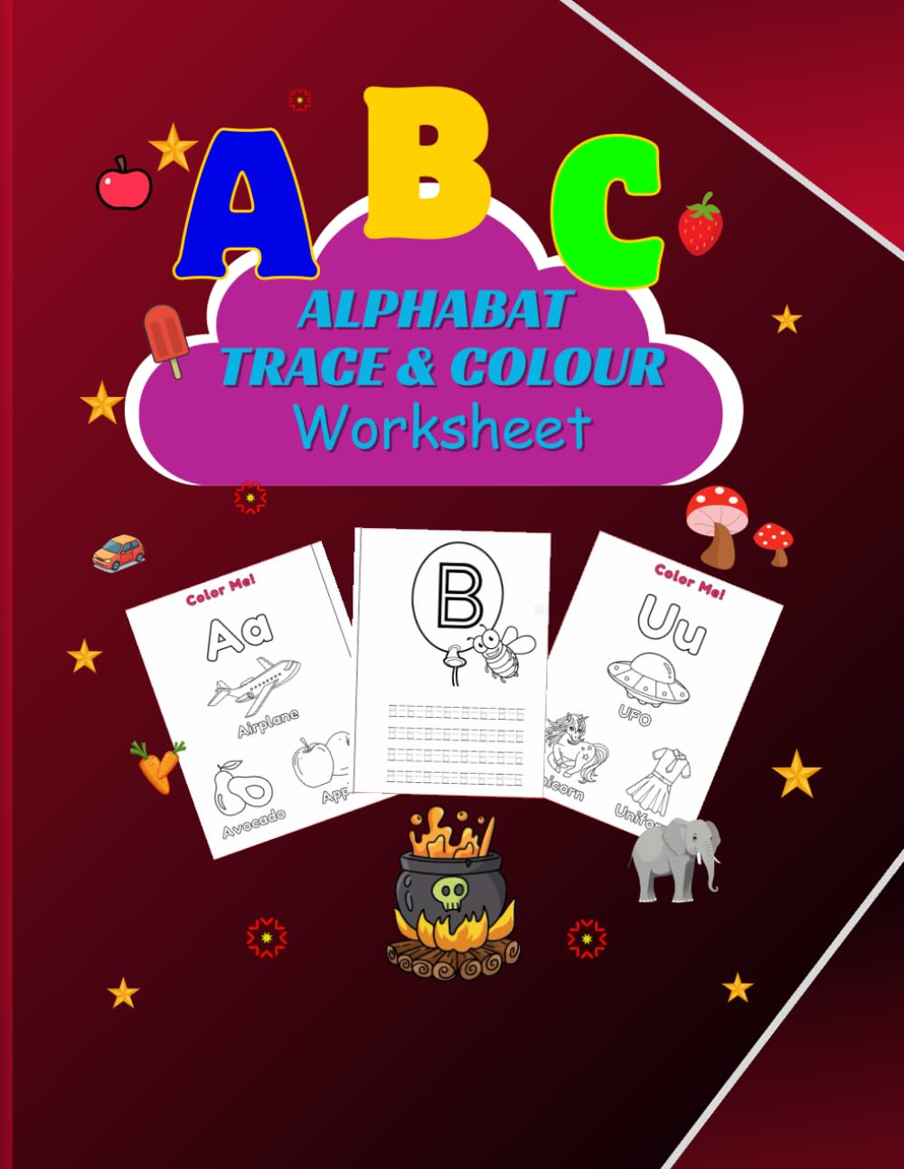 Alphbat Trace & colouring for kids: Learn A–Z Letters with Tracing Practice and Fun Coloring Pictures