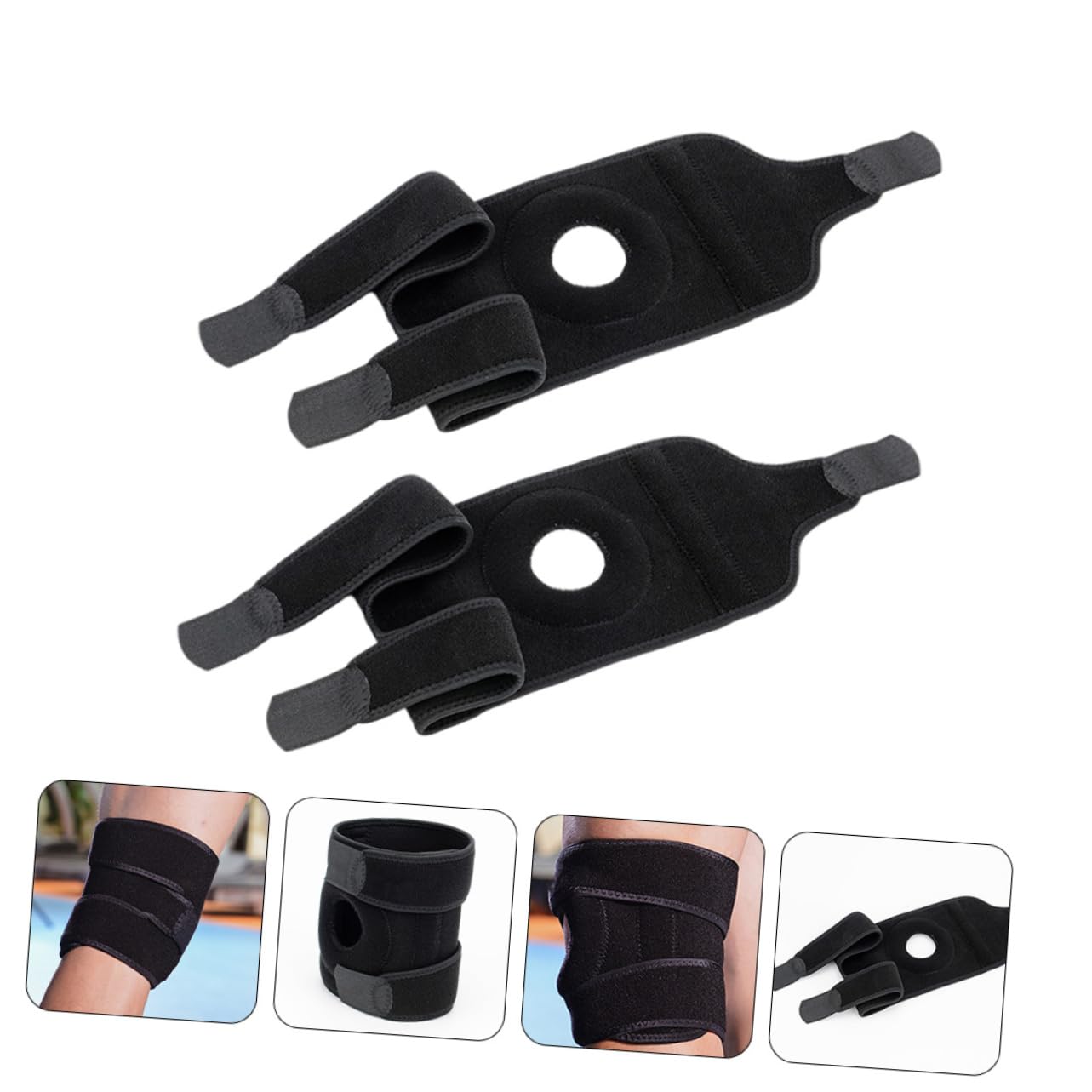 ibasenice 2pcs Sports Knee Pads Lightweight Basketball Knee Brace Compression Wraps for Men Acl Brace for Running