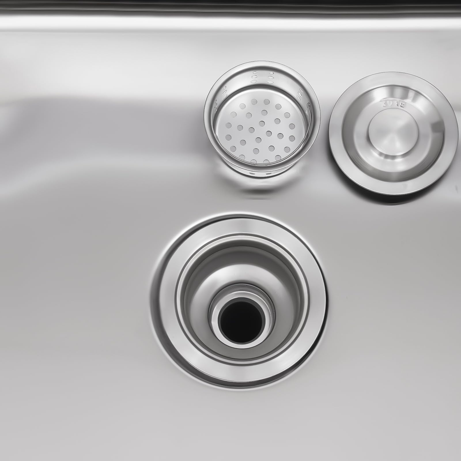 Küchenspüle, Freistehende Edelstahl Spültisch Gastro 1 Becken, Edelstahlspüle, Gewerbliche Spülbecken mit Wasserhahn Kalt und Warmwasserschläuchen für Waschküche, Bauernhaus