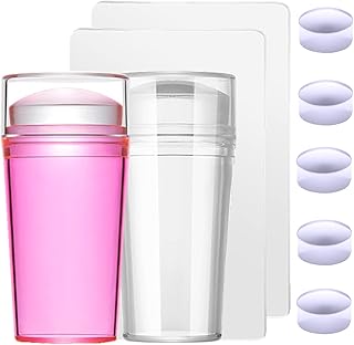 Sponsored Ad - DHYXZCA 2 Pcs Jelly Nail Stamper Kit 5 Pcs Clear Silicone Nails Art Stamper Heads 2 Pcs Scrapers French Tip...