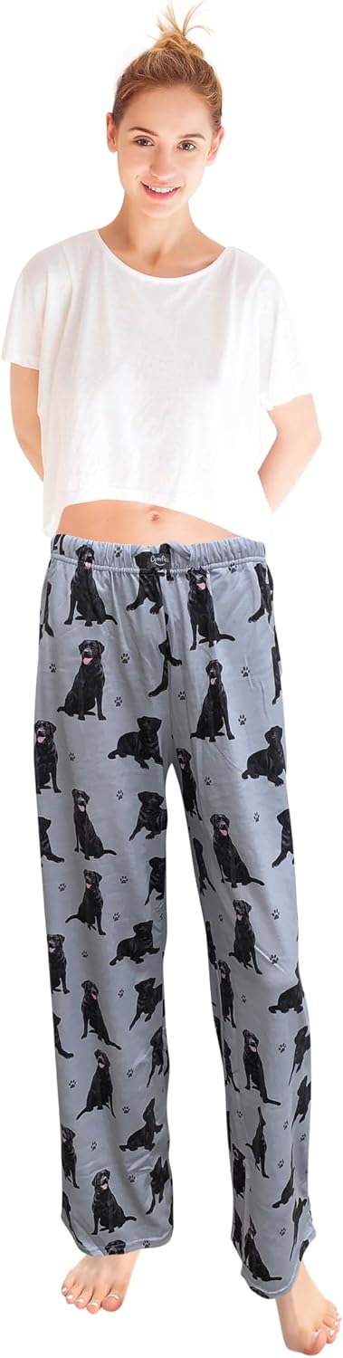 Black Lab Unisex Lightweight Cotton Blend Pajama Bottoms – Soft and Comfortable – Perfect for Black Lab Gifts
