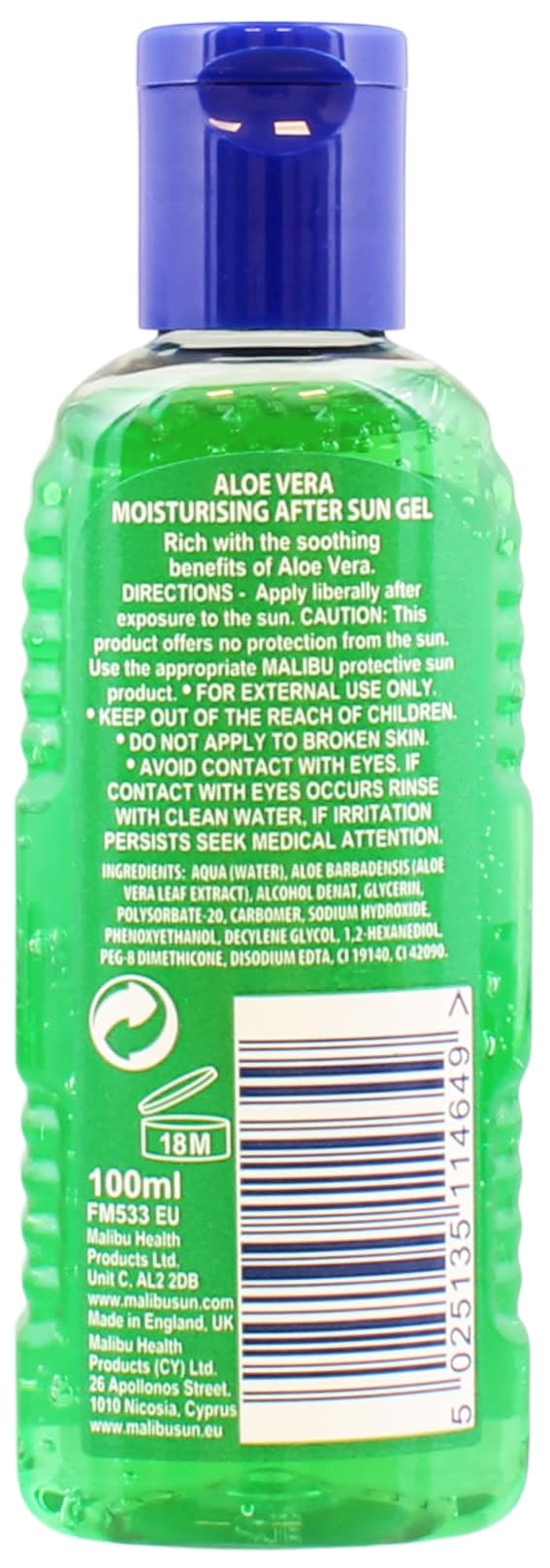 Malibu Kühlendes und beruhigendes After-Sun Feuchtigkeitsgel, 100 ml, Aloe-Vera – Ansicht 2