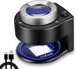 30X USB Rechargeable Jewelers Loupe Coin Collection Supplies, Desktop Portable Metal Jewelers Magnifying Glass with Light, Jewelers Loop for Coins Gold Tester Gem Tester Diamond Tester Currency Stamp