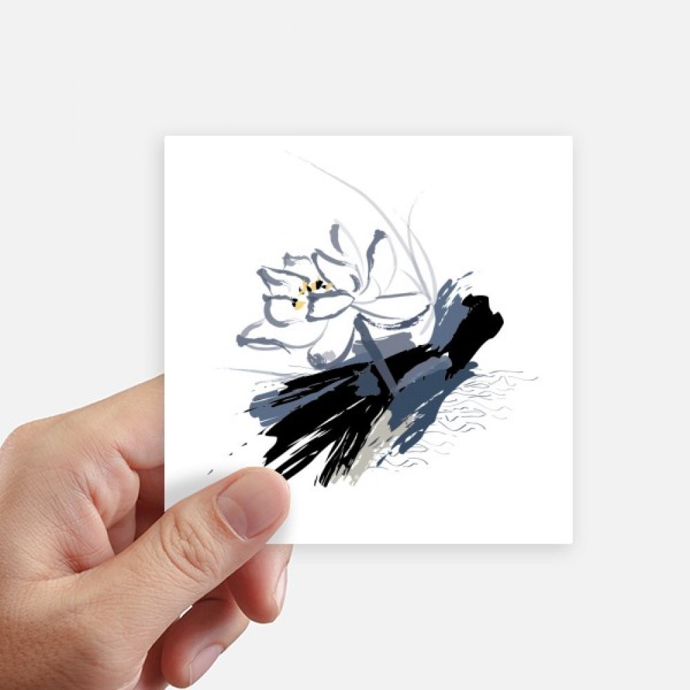 Autocollant carré lotus encre DIYthinker 10cm x 10cm de décoration pour gourde
