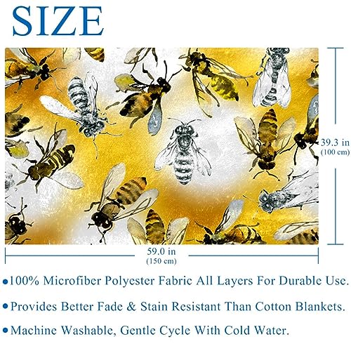 Plaid abeilles sauvages chaud et isolant pour lit et camping 150x100 - 6