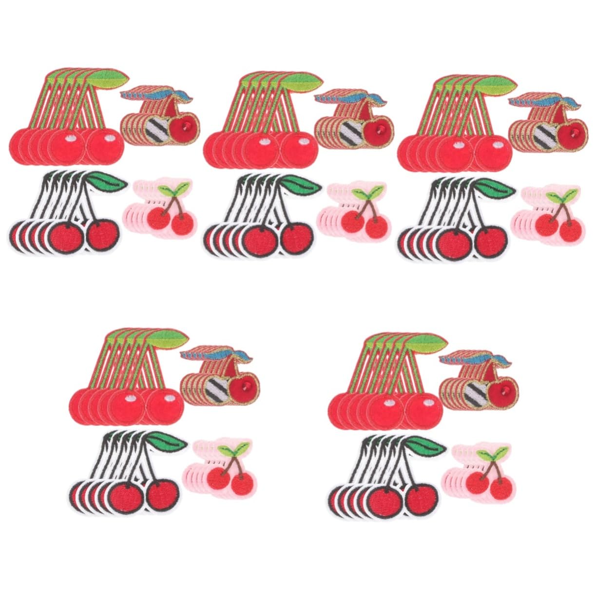 Angoily 5 Sätze Kirsche Aufnäher Zum Aufbügeln Bunte Stoffpatches Für Kleidung Diy Applikationen Für Bastelprojekte Und Designs 20 Stück * 5