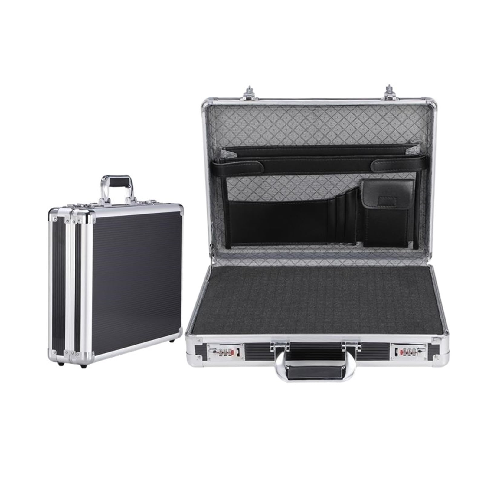 Safe Box, Password Box Tool Bag Document Portable Toolbox Hardware Tools File Boxes Complete Set Briefcase Suitcase Organizer Security(Large Black Sponge)