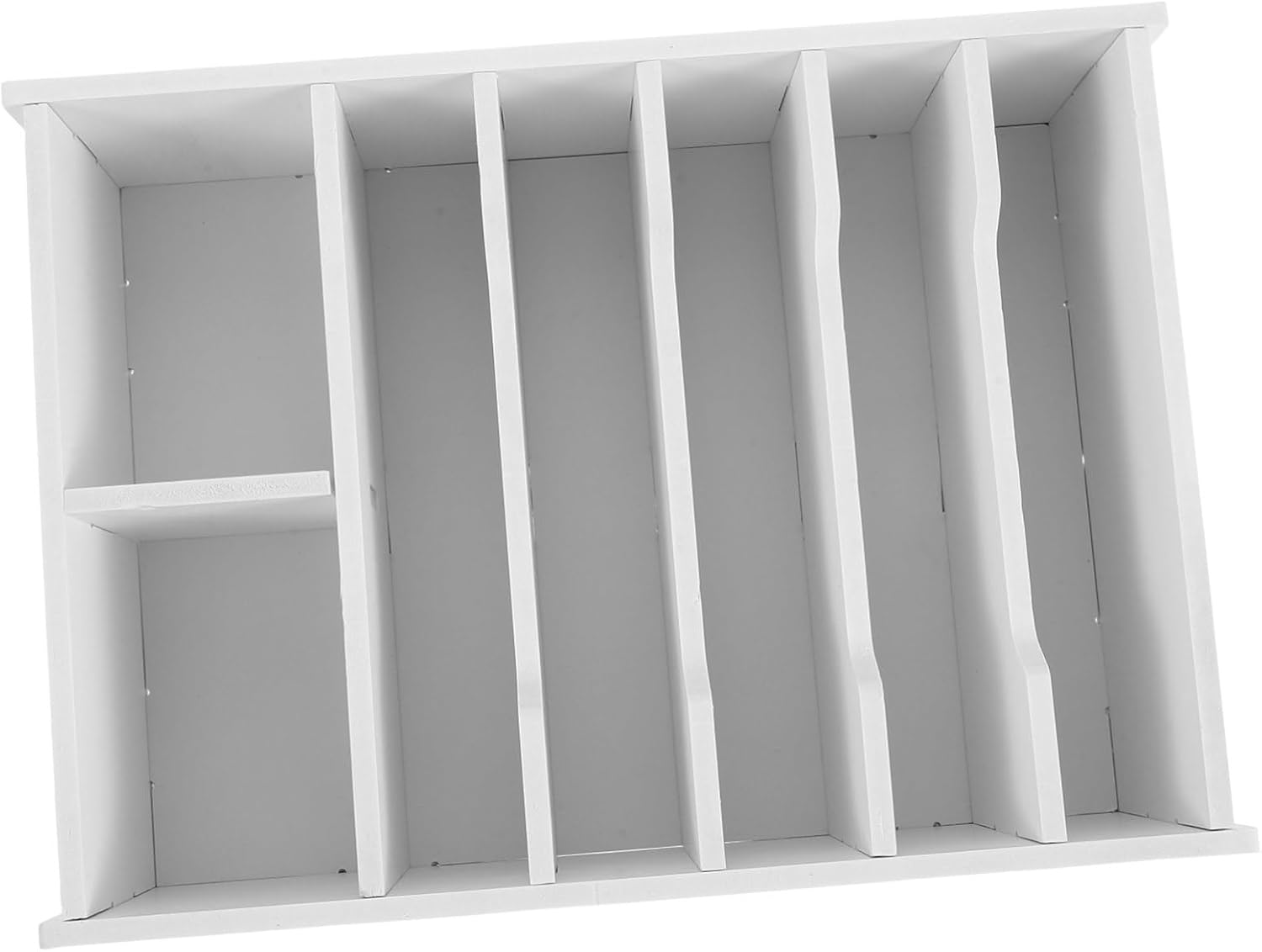YARNOW White Wooden Cash Box with Removable Dividers for Desk Organization