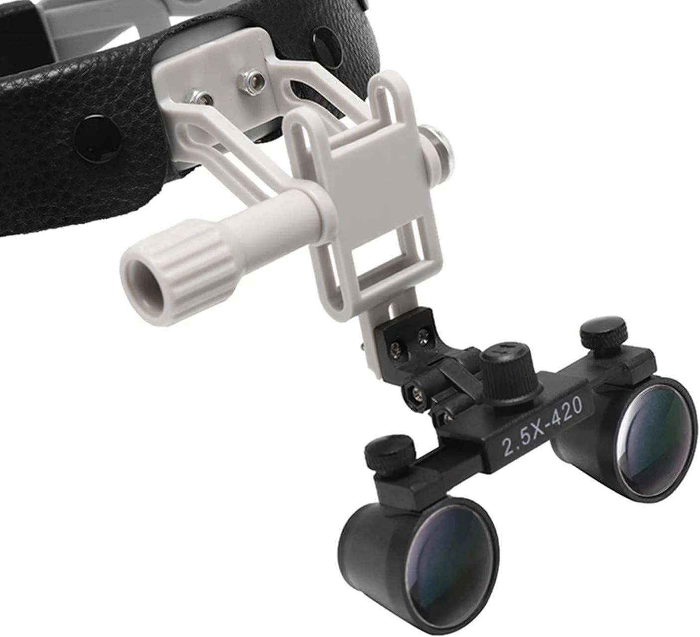 2.5X 420MM Binocular Magnifier Loupes Optical Glasses,Adjustable Headband Magnifying Glass DY-107 (Black)