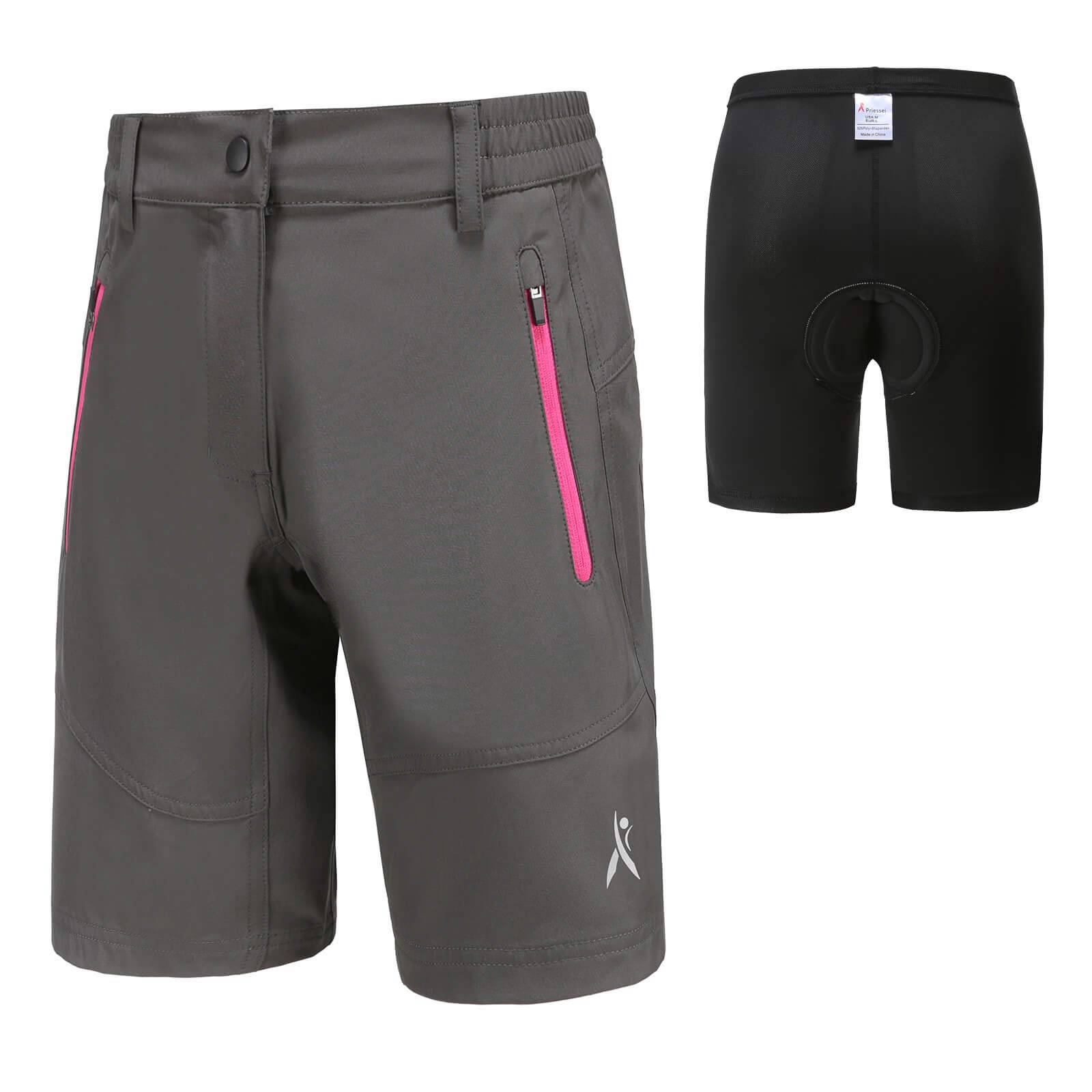 Amazon.com: PRIESSEI Womens Bike Shorts with Padding, Detachable 3D Padded Breathable Biking 