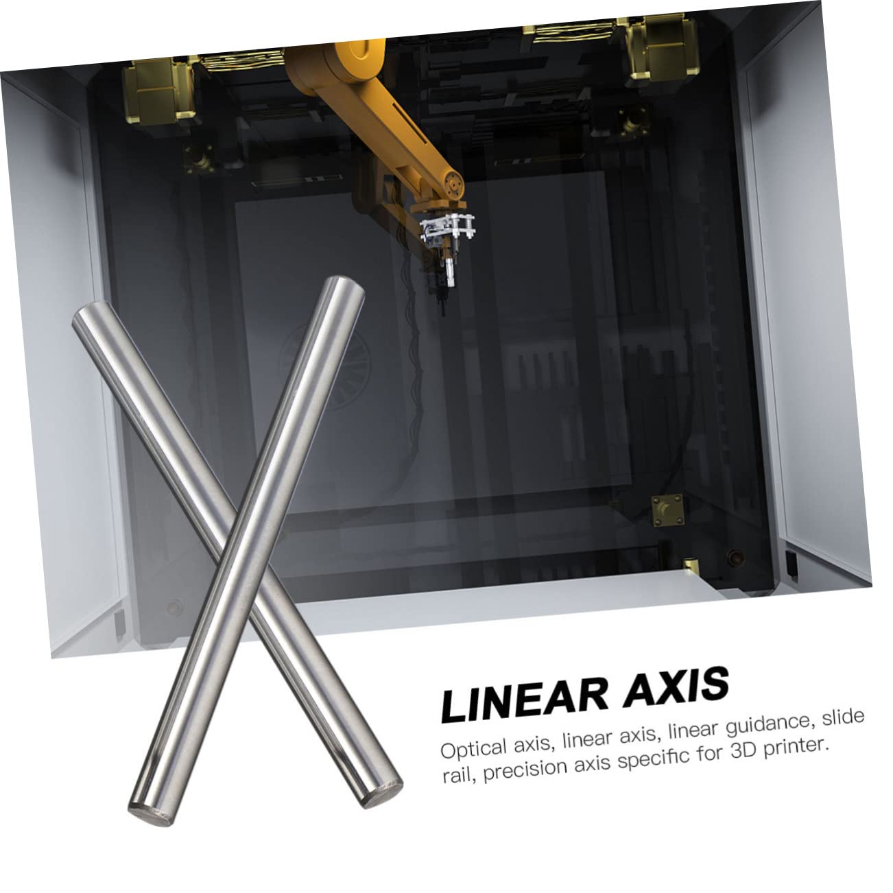 Cabilock 2pcs Printer Linear Optical Guide Rail Precision Slide Rail for Automated Machines Polished Guide Rod Easy to Install Resistant