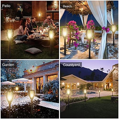 Infray Solar Lights Outdoor Garden, Upgraded LED Solar Flame Lights Flickering Dancing Torch Lights Waterproof Solar Powered Lighting Landscape Decoration for Garden Patio Pathway Yard  4 Pack