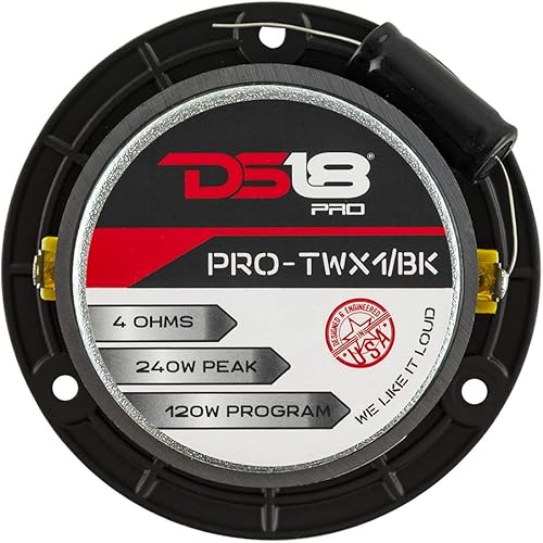 Miniatura 6 de DS18 PRO-TWX1 - Tweeter Super Bullet de aluminio de 1 pulgada, 240 W máximo, 4 ohmios, crossover integrado los tweeters PRO son los mejores en el