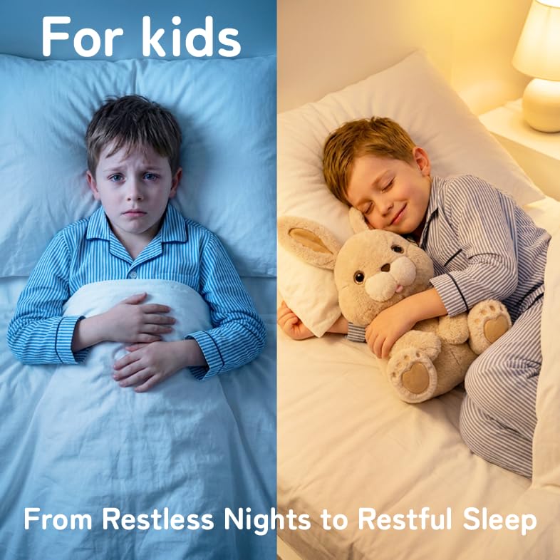 Image of Niuniu Daddy Weighted Stuffed Animals, 14 in 3.5 lbs, Rabbit Comfort Plush | Heavy sensory lap pad, lying body pillow for sleeping, machine wash, huggable plushies, soothing gift for kids and adults