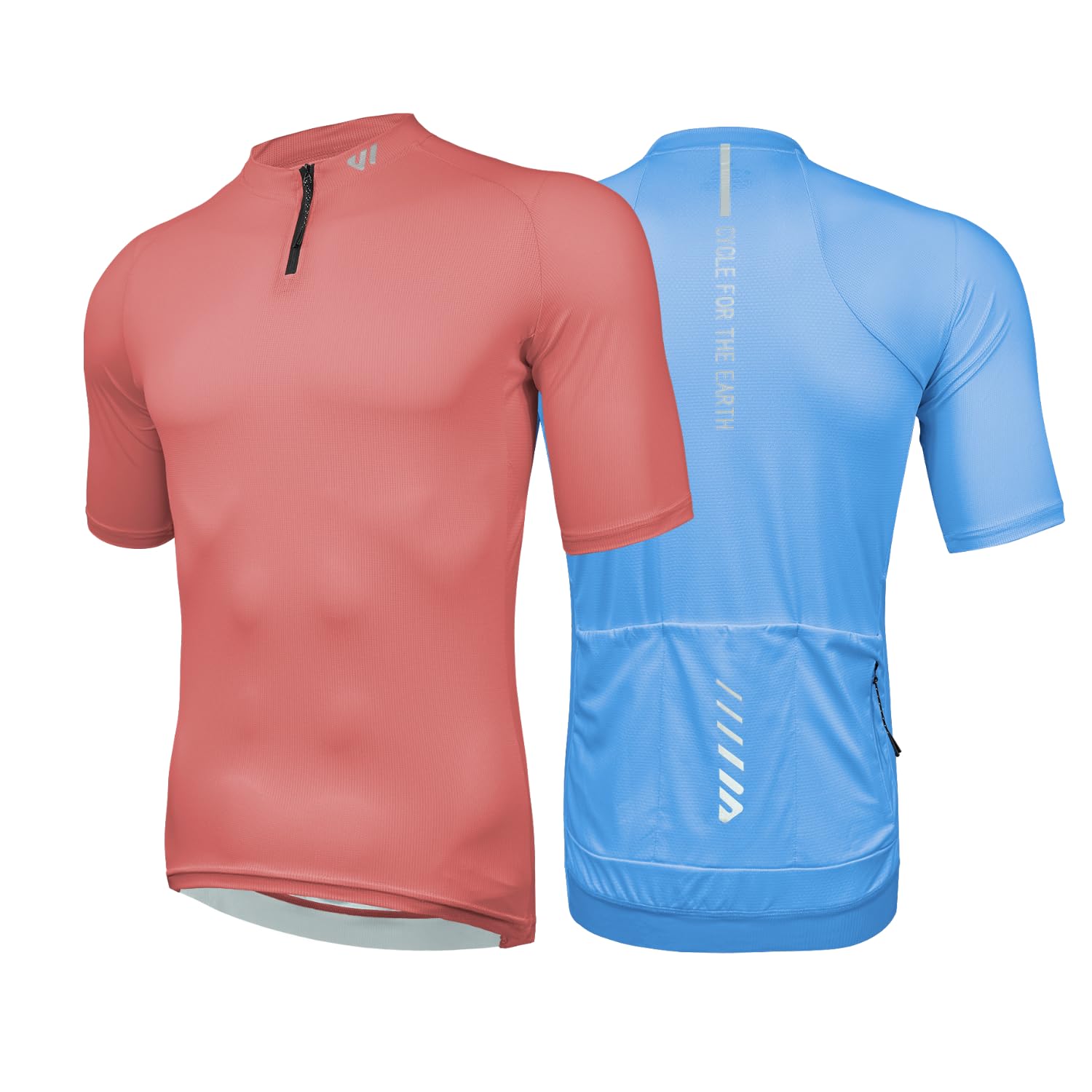 Wulibike Rennrad Trikot Herren Kurzarm, 1/4 Reißverschluss Fahrrad Shirt Mit 3+1 Rückentaschen Fahrradbekleidung