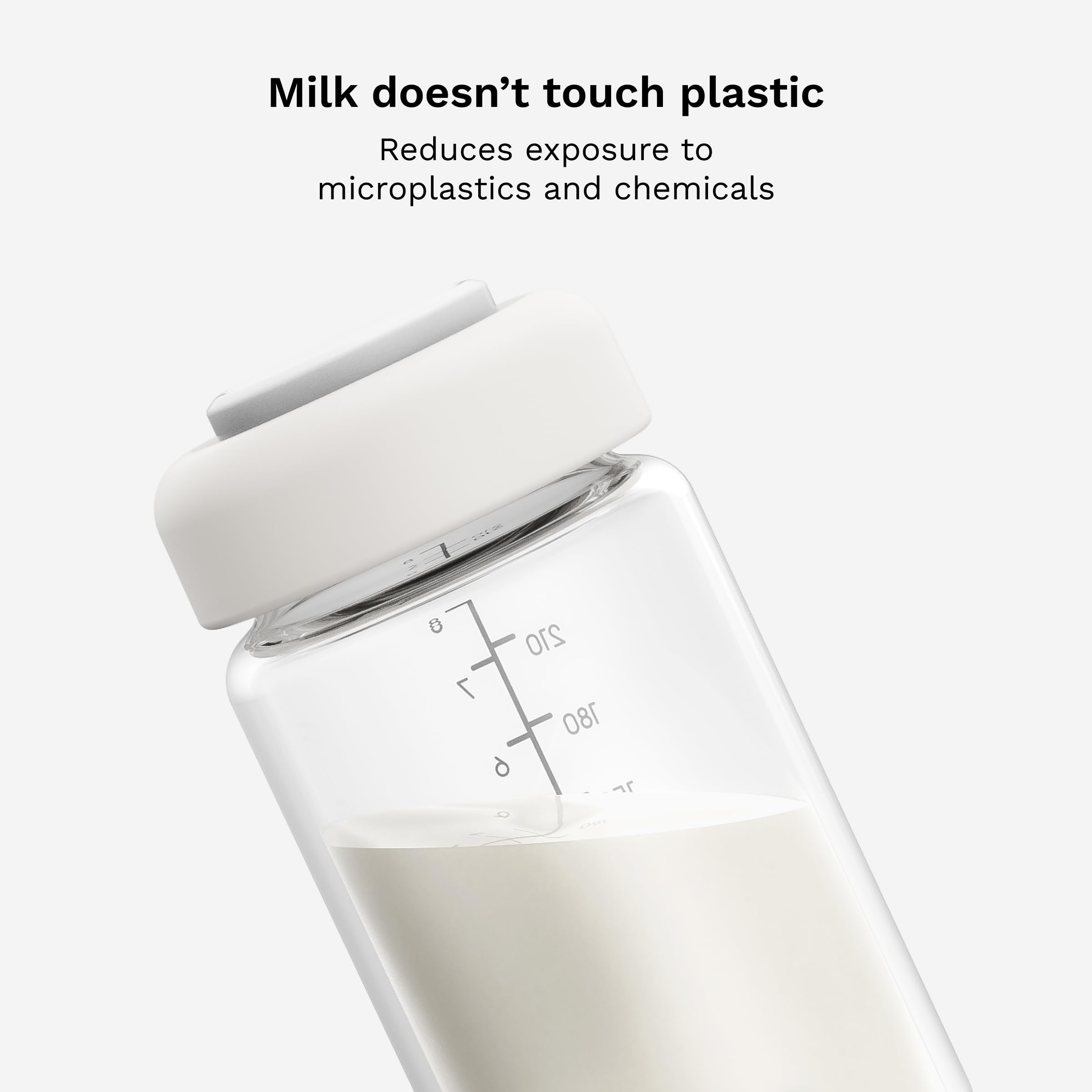 Baby Brezza Rafraîchisseur de lait maternel portable en verre, grande capacité, blanc