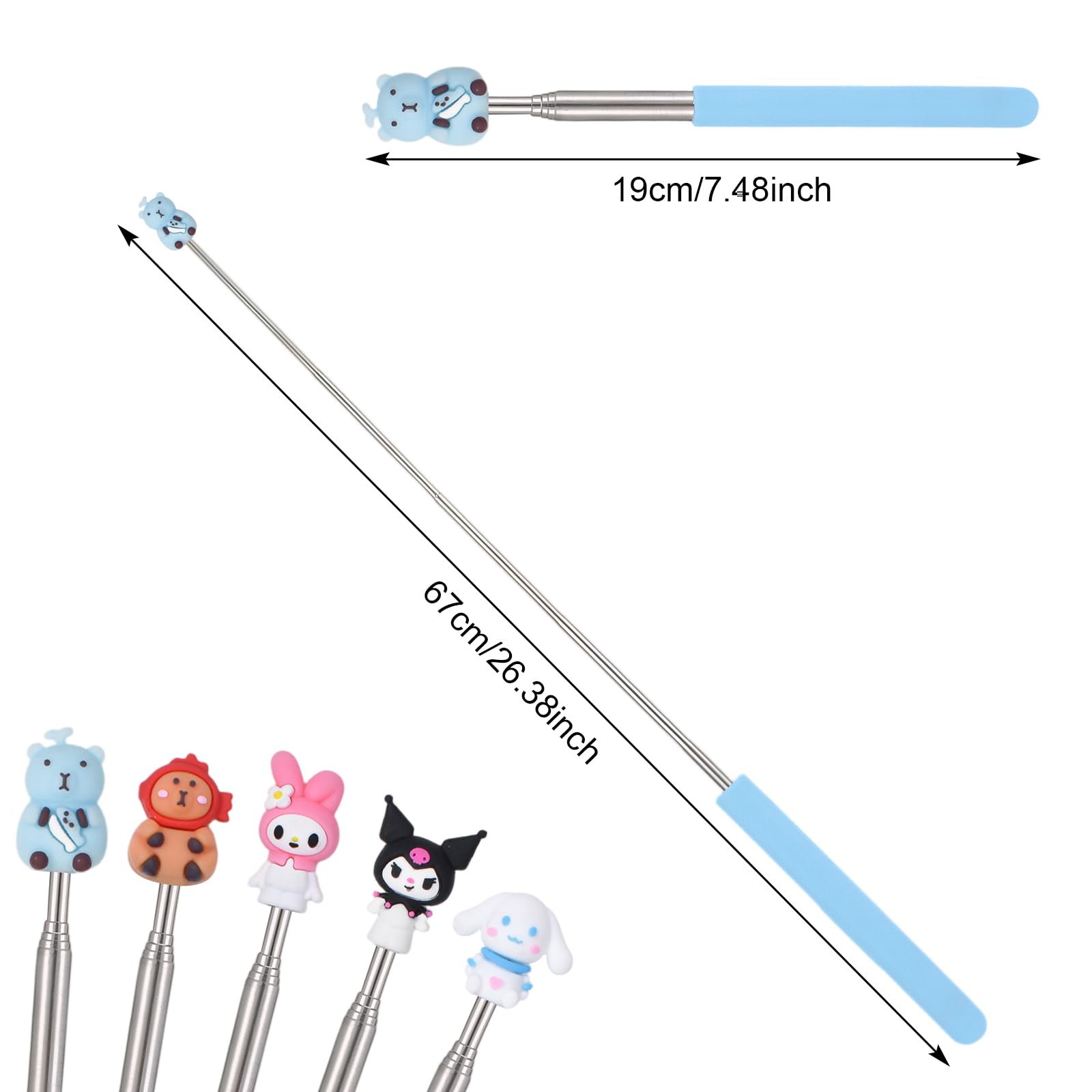 Pointeur Télescopique Extensible pour Enseignants, Baguette de Présentation Rétractable 5 Pièces